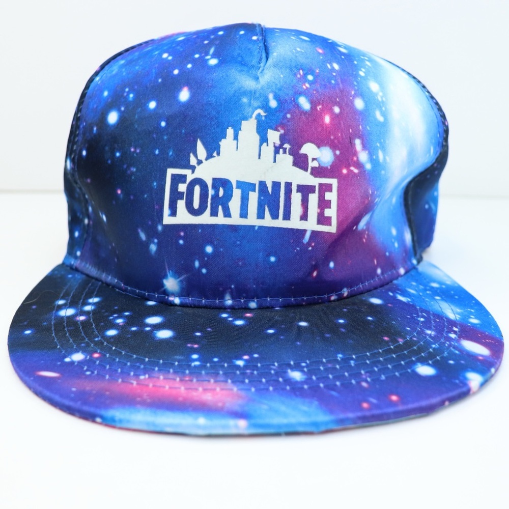 Vintage Fortnite Galaxy Print Ball Cap Hat One Size Adjustable Snapback Rare